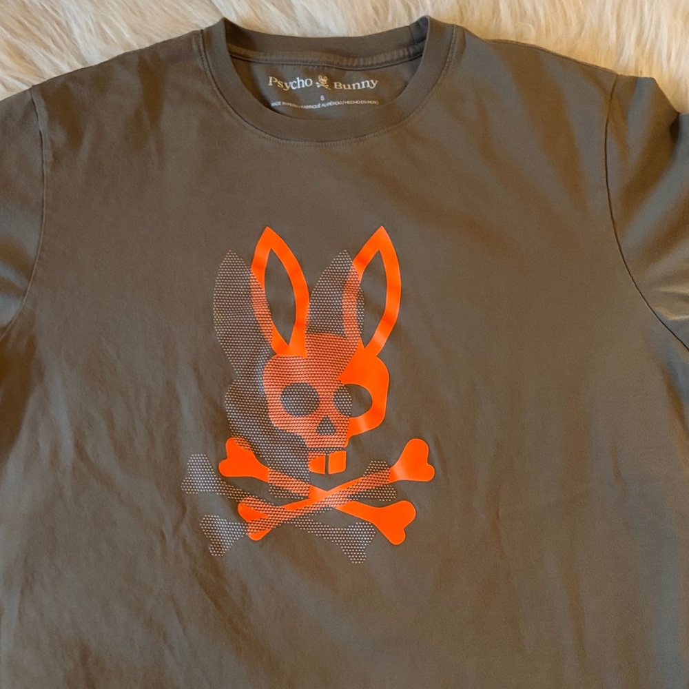 Psycho Bunny T-Shirt with Neon Orange Graphic